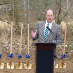 Mayor Meeker at Neuse River Greenway ground-breaking Mayor Meeker at Neuse River Greenway ground-breaking