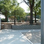retaining wall, playground