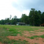 field, park buildings